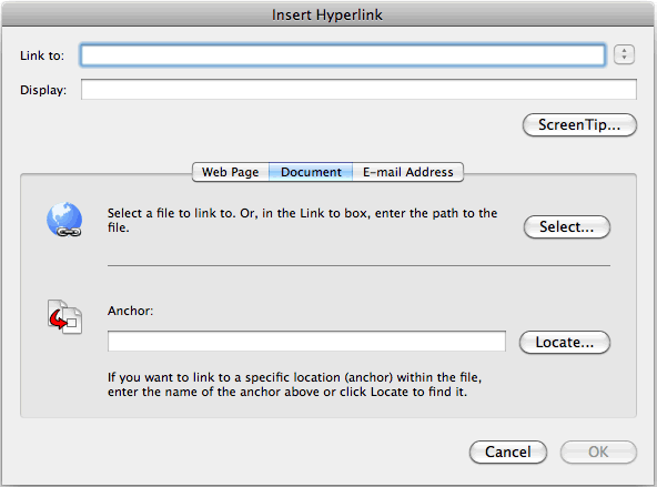 excel for mac is adding a local file path in front of links causing #ref error